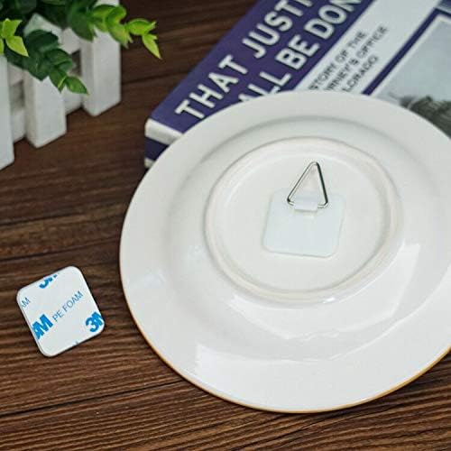 1.25 Inch Invisible Adhesive Plate Hanger Set Vertical Plate Holders for The Wall 20 Pack