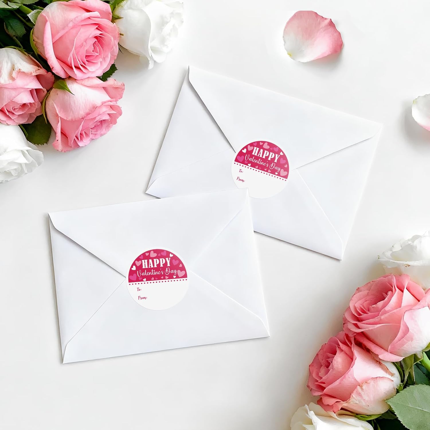 Valentines Day Gift Stickers - Happy Valentine's Day Name Stickers 60Pcs 2Inch Valentines to from Sticker Self Adhesive Happy Valentine's Heart Sticker for Envelope Seal Card Party Favors