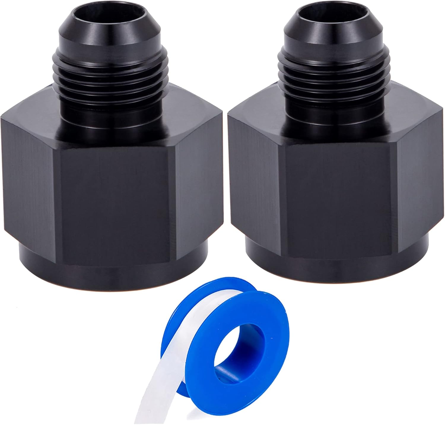 12AN Female to 8AN Male Flare Reducer Adapter Fitting Connector Aluminum Black 2PCS