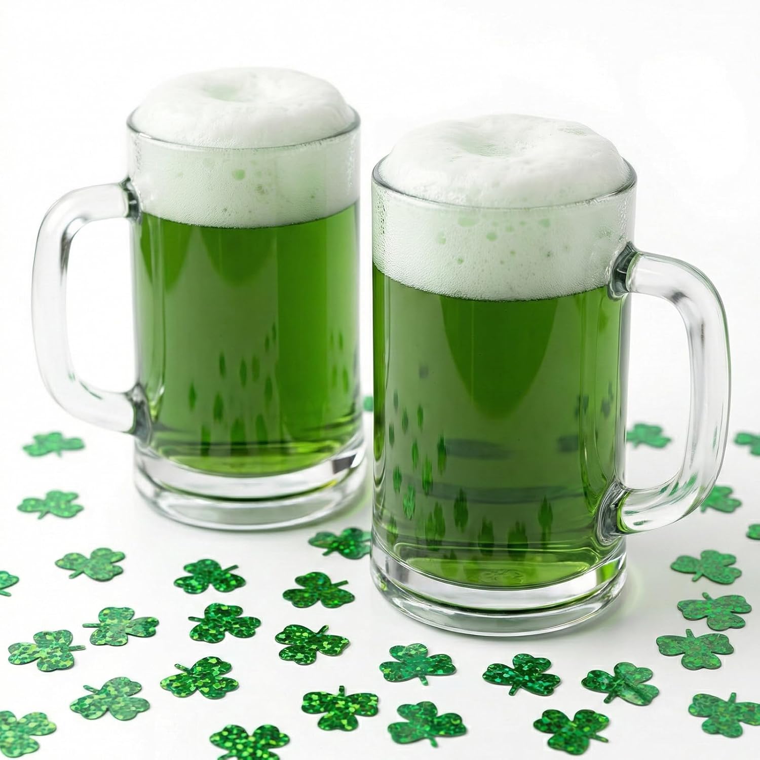 St.Patrick's Day Confetti - 3000Pcs Glitter Green Shamrock Confetti St.Patrick's Day Party Favor Decoration Lucky Clover Irish Table Scatter Confetto for Sanit Patricks Day Decor 105G