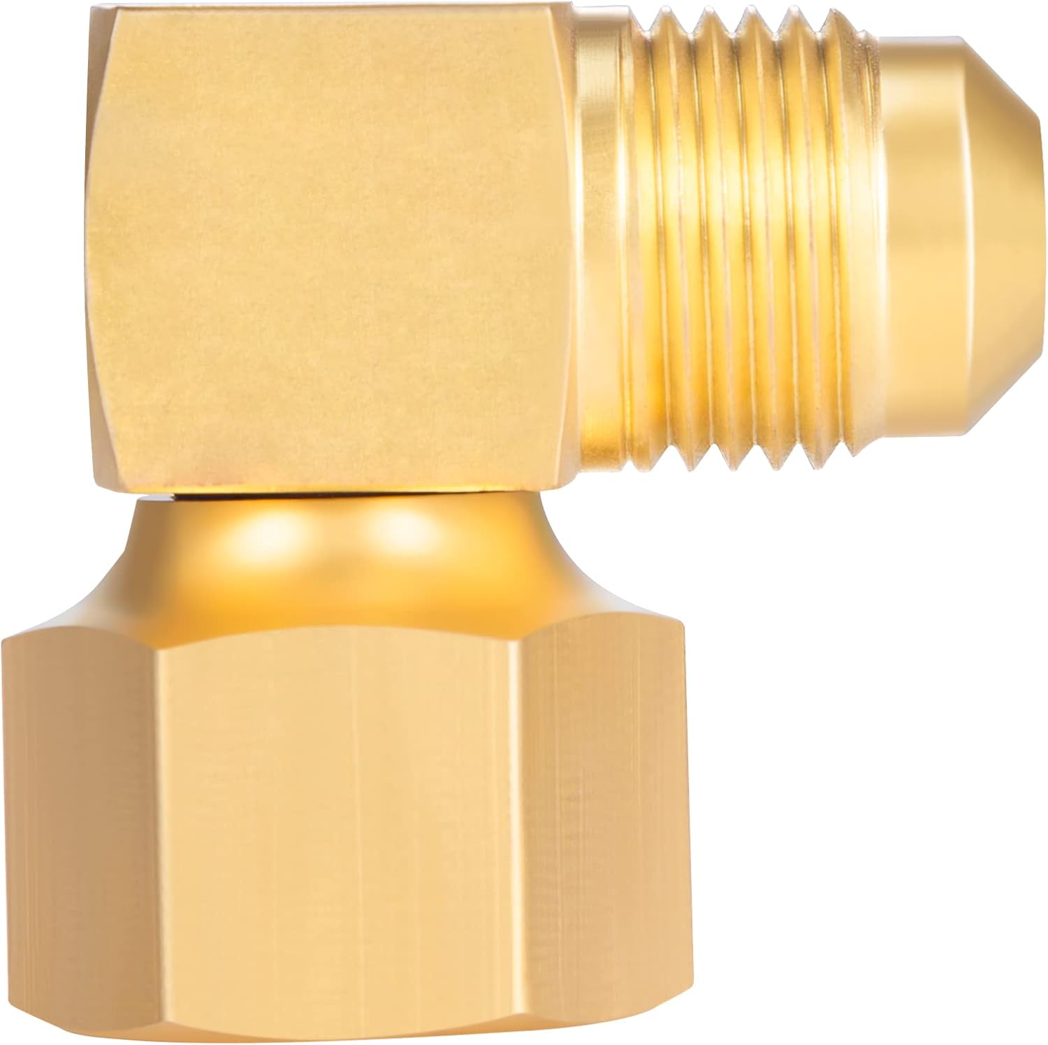 1PC 90° Elbow Connector Replacement for Olympian Low Pressure Gas Fired Heaters Brass 3/8" female swivel flare x 3/8" male flare