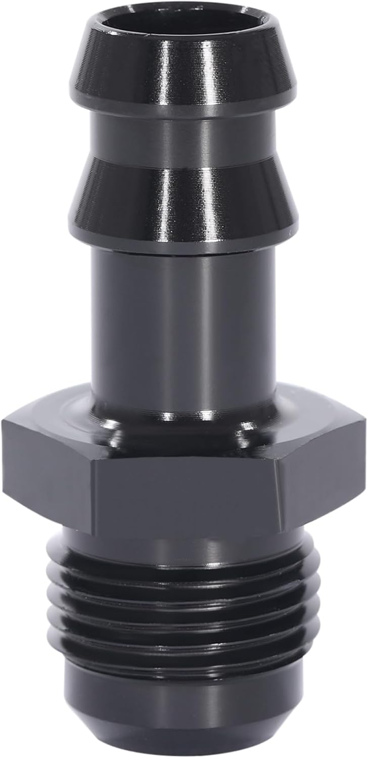 10AN Male Flare to 5/8 Hose Barb Straight Fitting Adapter Aluminum Black， Push Hose Barb Fitting Adapter