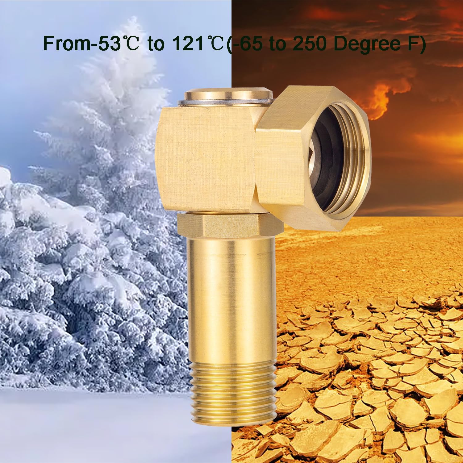 Lead-Free Brass Garden Hose Adapter,Hose Reel Parts Fittings,90 Degree Brass Replacement Part Swivel