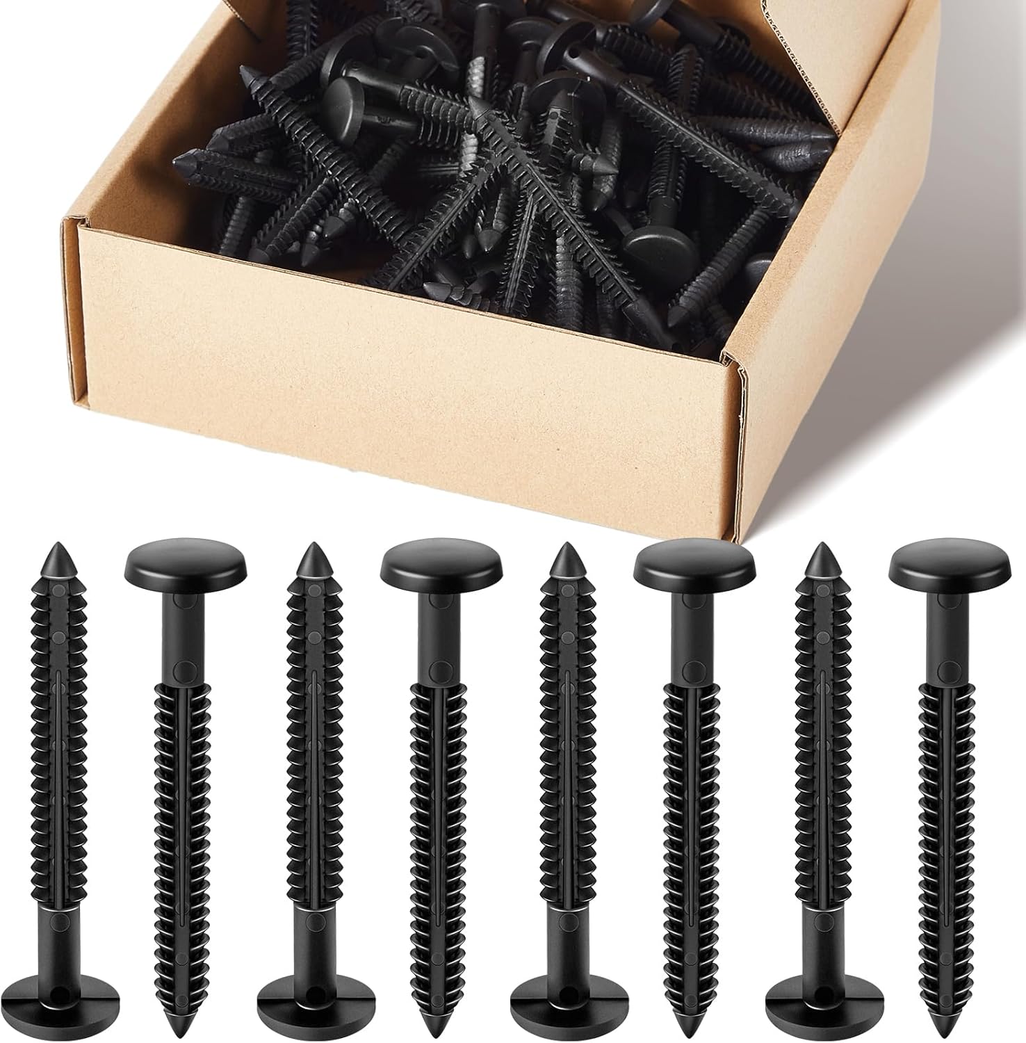 36 Pcs 3 Inch Vinyl Shutter Fastener Window Panel Peg Lok Pin Pegs Screws Shutter Spikes Anchor Black