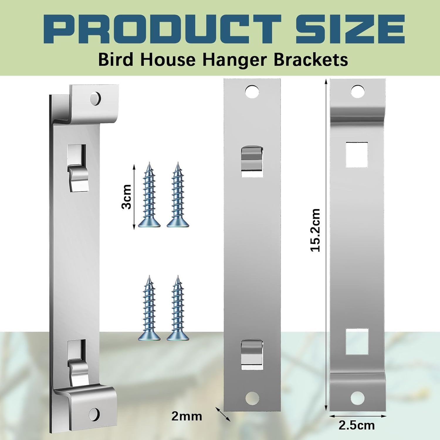 2 Sets Bird House Hanger Bracket Stable Rust Proof Galvanized Steel Mounting Bracket for Securing Bird Houses Nesting Boxes Feeders, Quickly Remove for Cleaning Silver