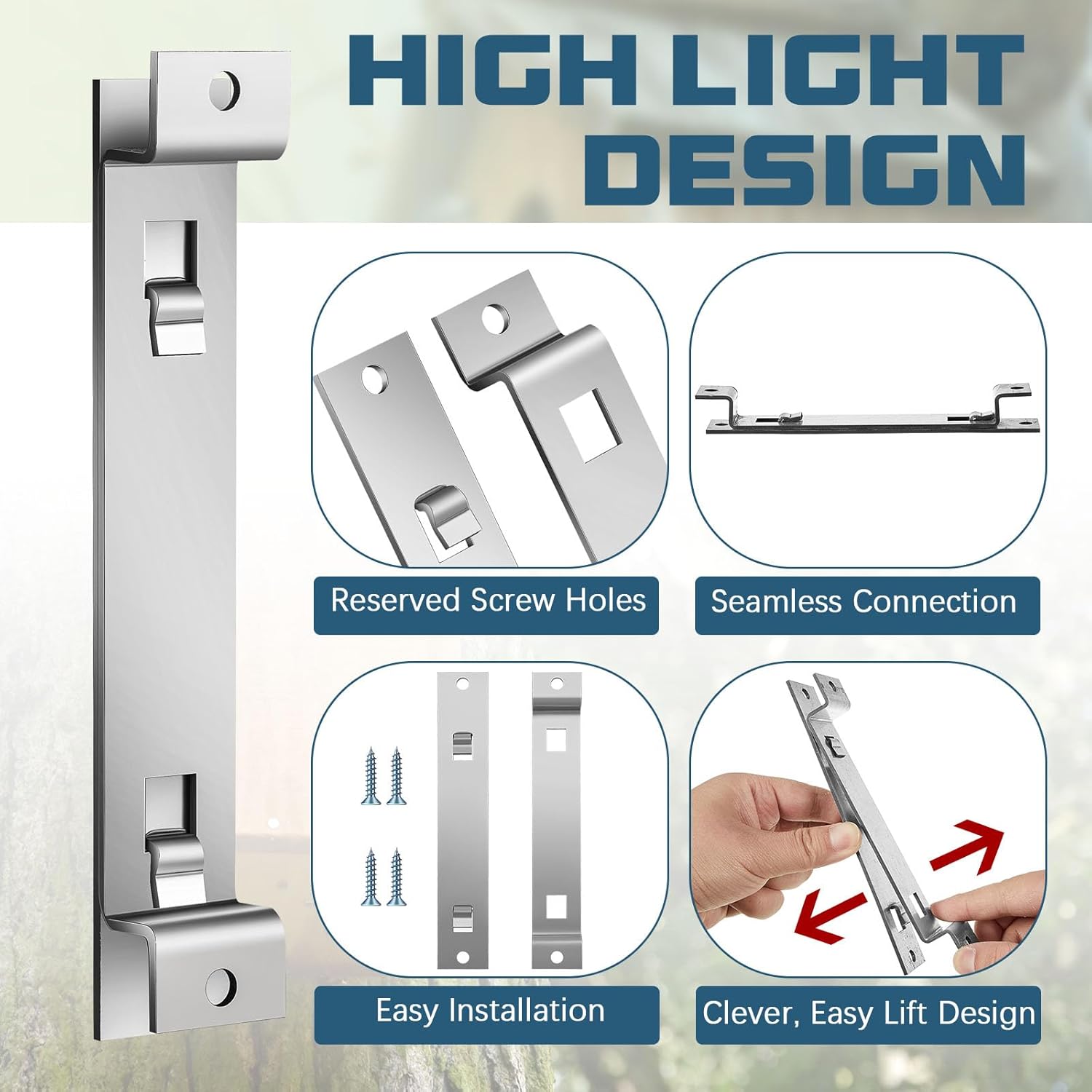 2 Sets Bird House Hanger Bracket Stable Rust Proof Galvanized Steel Mounting Bracket for Securing Bird Houses Nesting Boxes Feeders, Quickly Remove for Cleaning Silver