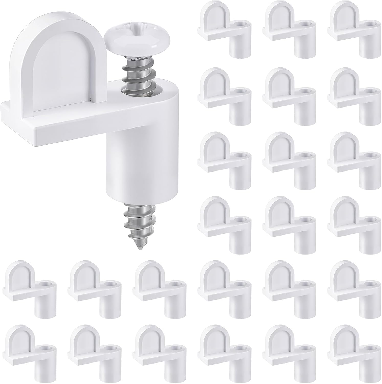 24 Pack 3/8 in Nylon Window Screen Clip with Screws Offset Clips for Fastens Storm Window, Storm Panels, Screen Door Clips White