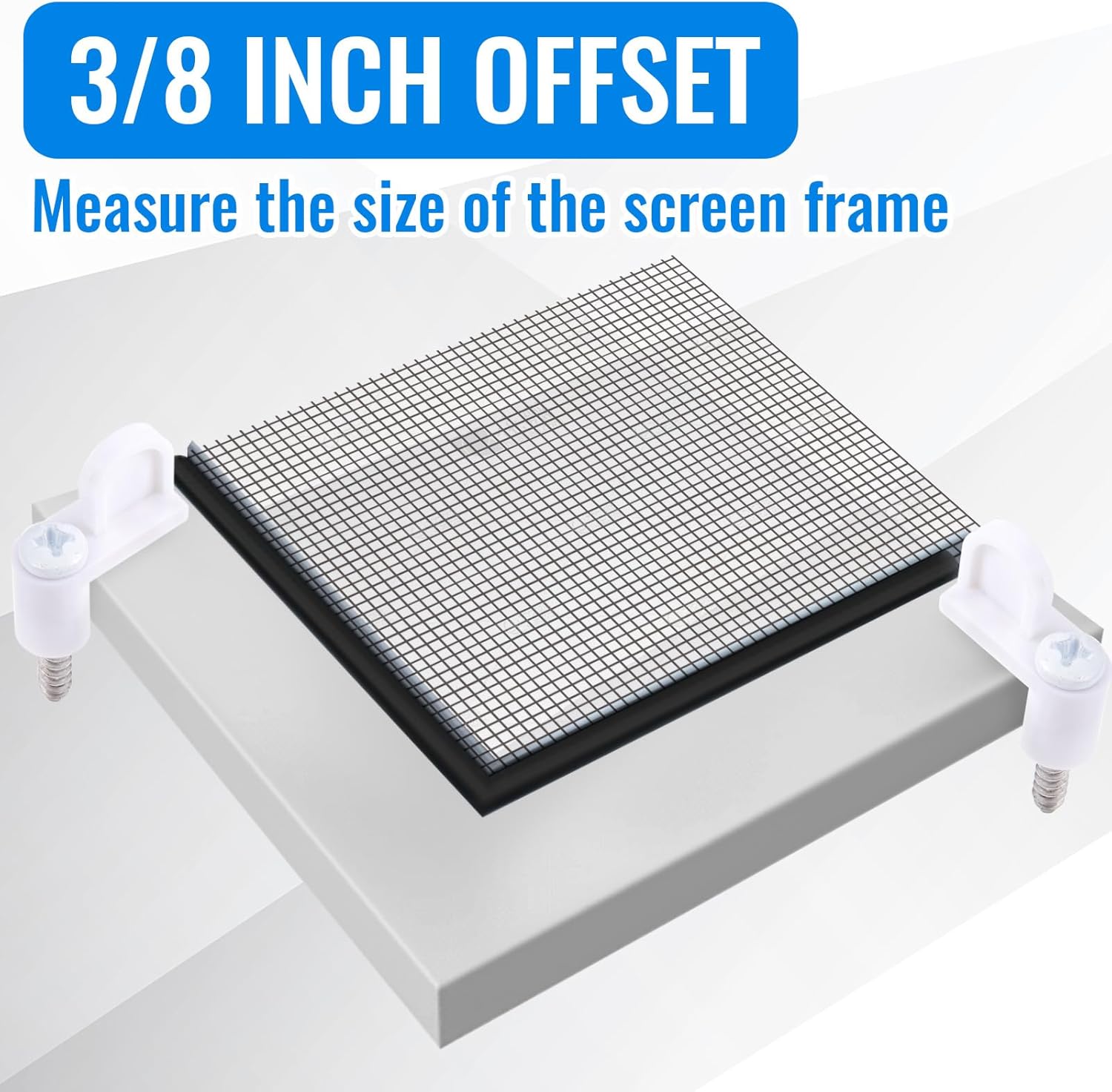 24 Pack 3/8 in Nylon Window Screen Clip with Screws Offset Clips for Fastens Storm Window, Storm Panels, Screen Door Clips White