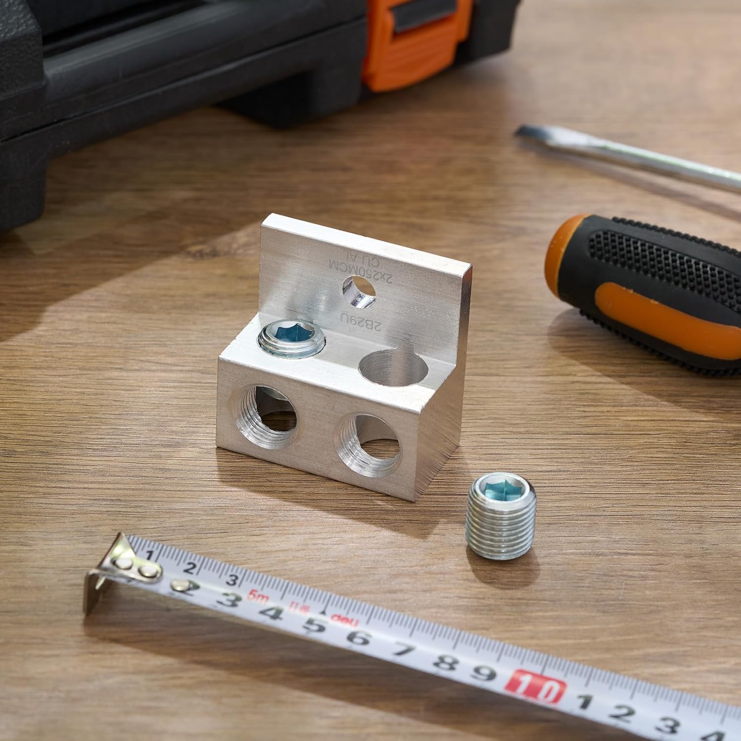 2 Pieces Dual Aluminum Ground Lug Dual Rated Double Wire Barrel Aluminum Mechanical Lug 250 Mcm-6sol