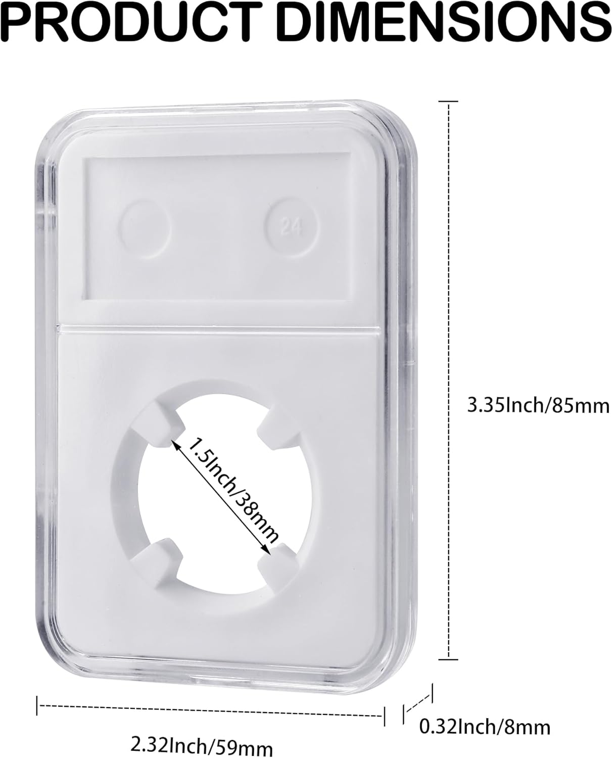 10 Packs 38mm Coin Slab Display Holder, Storage Case for Morgan, Peace, IKE Silver Dollar Coin, Clear Acrylic Cases for Coin Organize and Collection, Four-Point Fixation Coin Slab Capsules Protector