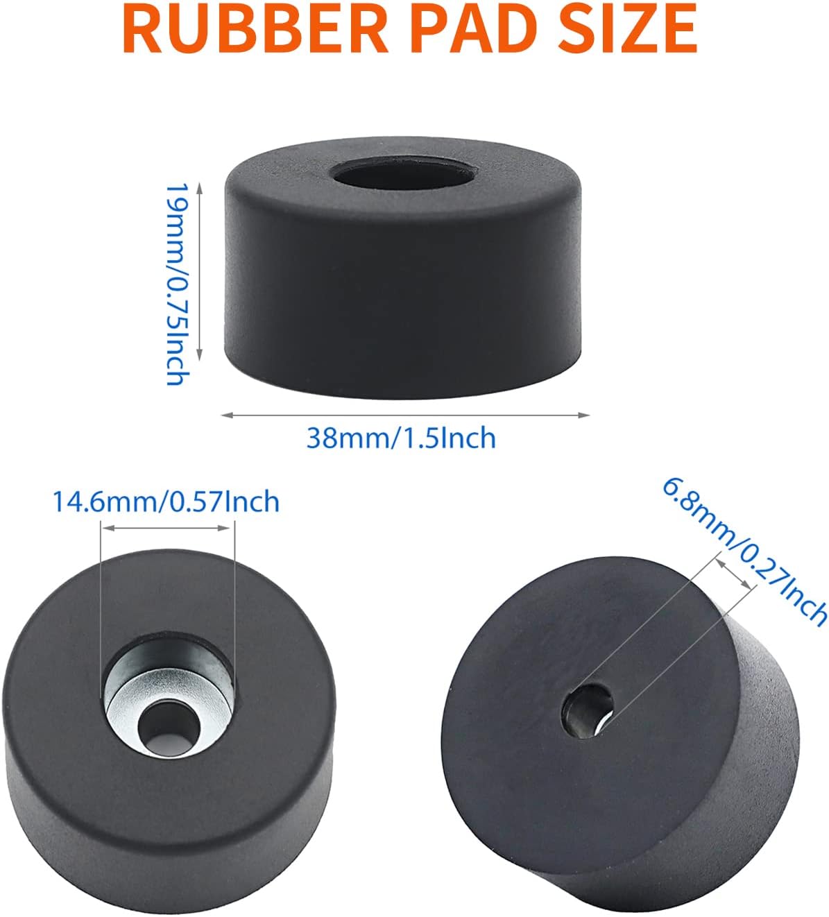 Air Compressor Isolator Pads - 8 Pack Replacement Rubber Feet 192310GS for Coleman Powermate, Sanborn & More - Also Ideal for Speaker Cabinets, Computer Desk, Sofa Cushions E106661, D091007