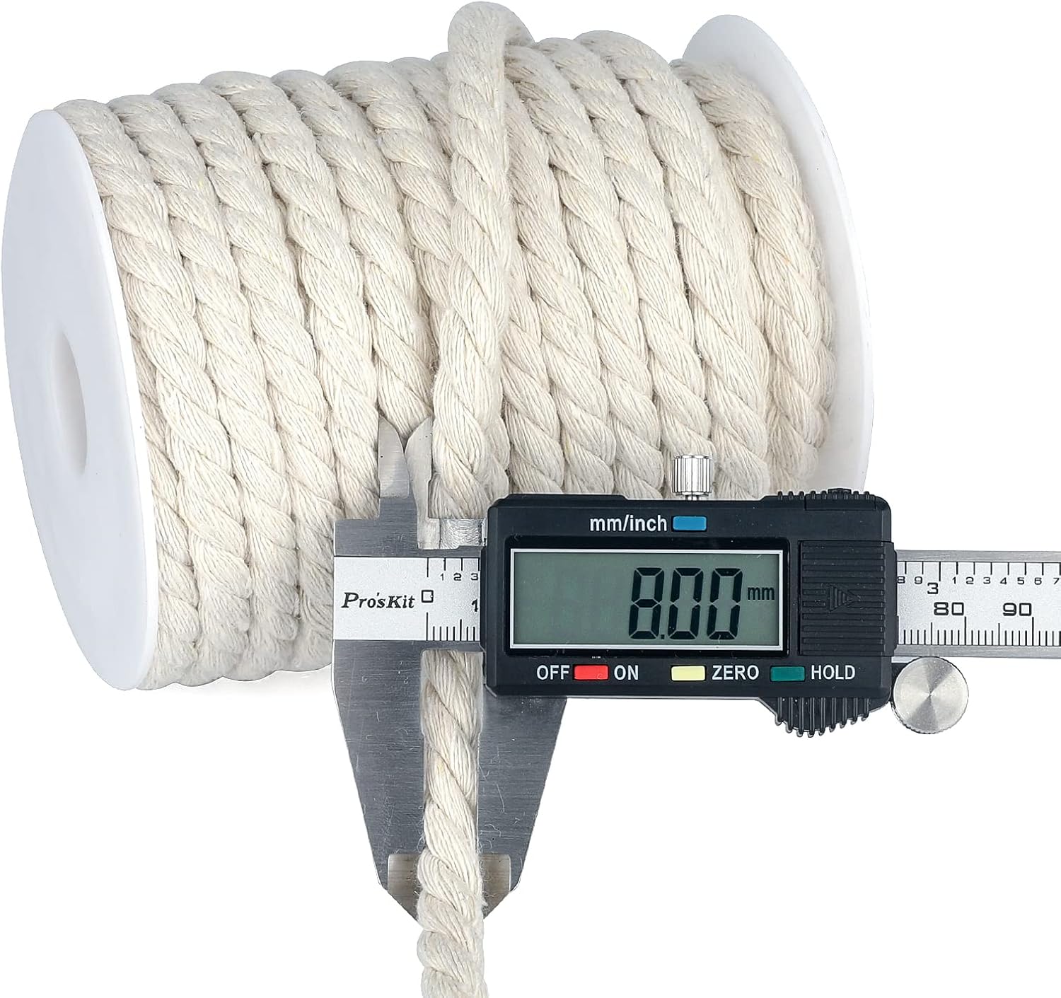 1/3 Inch Nautical Cotton Rope Crafts, 8mm x 65Feet Clothes line Rope for Outdoor,3 Ply White Rope Cord Unbleached Rope, Macrame Cord Rope for Clothesline, Baskets, Hangings Pots, Pet, Toys