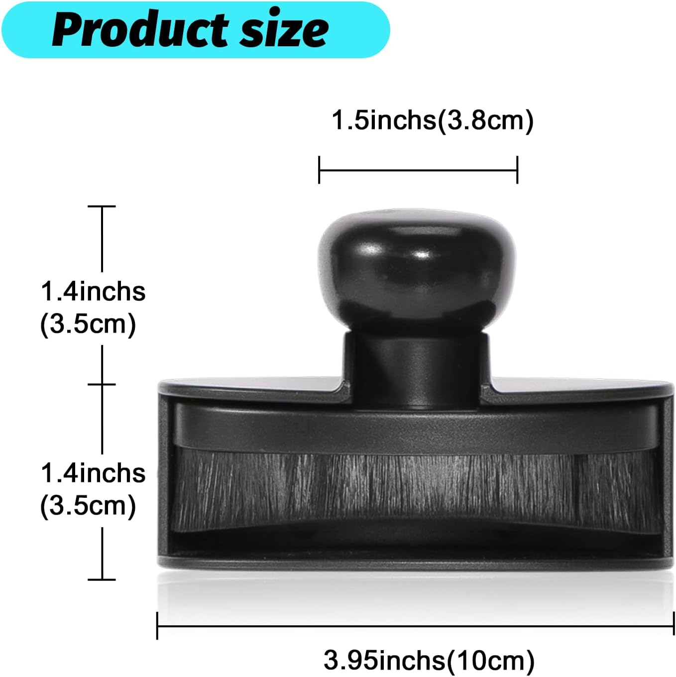 Tire Shine Brush - Curved Brush Head & Large 3.8'' Tire Dressing Applicator with Storage Stand for Automotive Detailing, Car Enthusiasts, DIY Users Vegan, Washable, Black