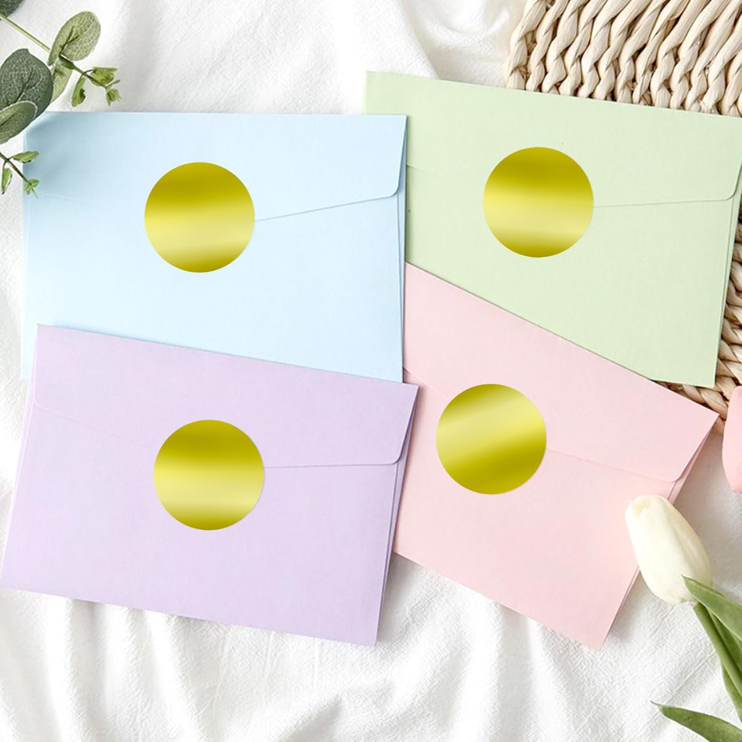 Embossing Stickers 300Pcs 2'' Gold Foil Seals Stickers for Certificates Self Adhesive Round Envelope Seal Label Sticker Roll Blank Embosser Stamp Sticker for Book Invitation Notary Seals