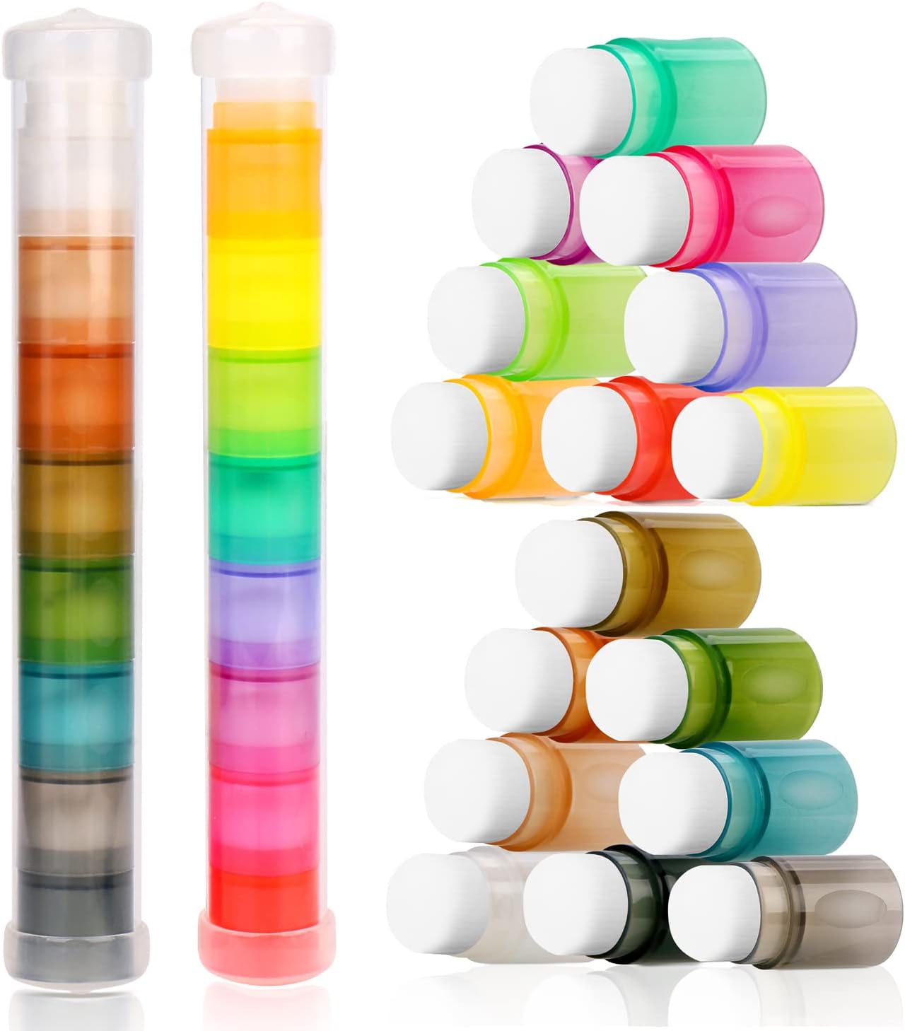 16 Pcs Blending Brushes for Card Making,Card Making Supplies,Finger Blending Brushes Daubers with Storage Box,Crafter Color Coded Handles Ink Blender Tool,Brush Head Diameter 0.77"
