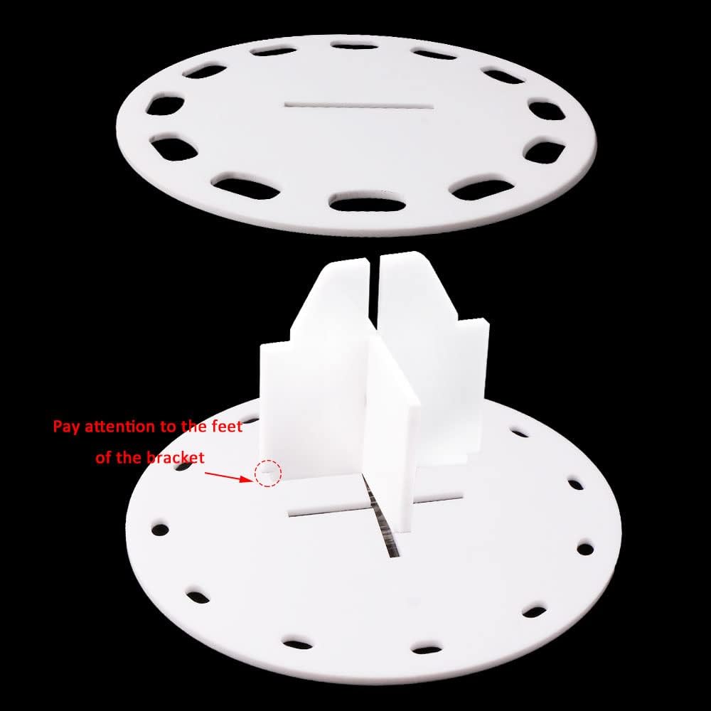12 Hole Round Shape Drying Rack Storage Display Bracket Shelf Holder ,Spinning Storage Caddy for Oval Ink Blending Brushes Blender White