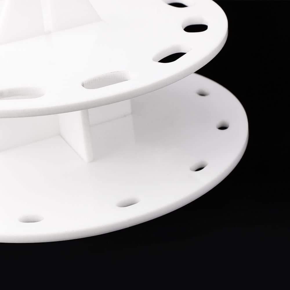 12 Hole Round Shape Drying Rack Storage Display Bracket Shelf Holder ,Spinning Storage Caddy for Oval Ink Blending Brushes Blender White