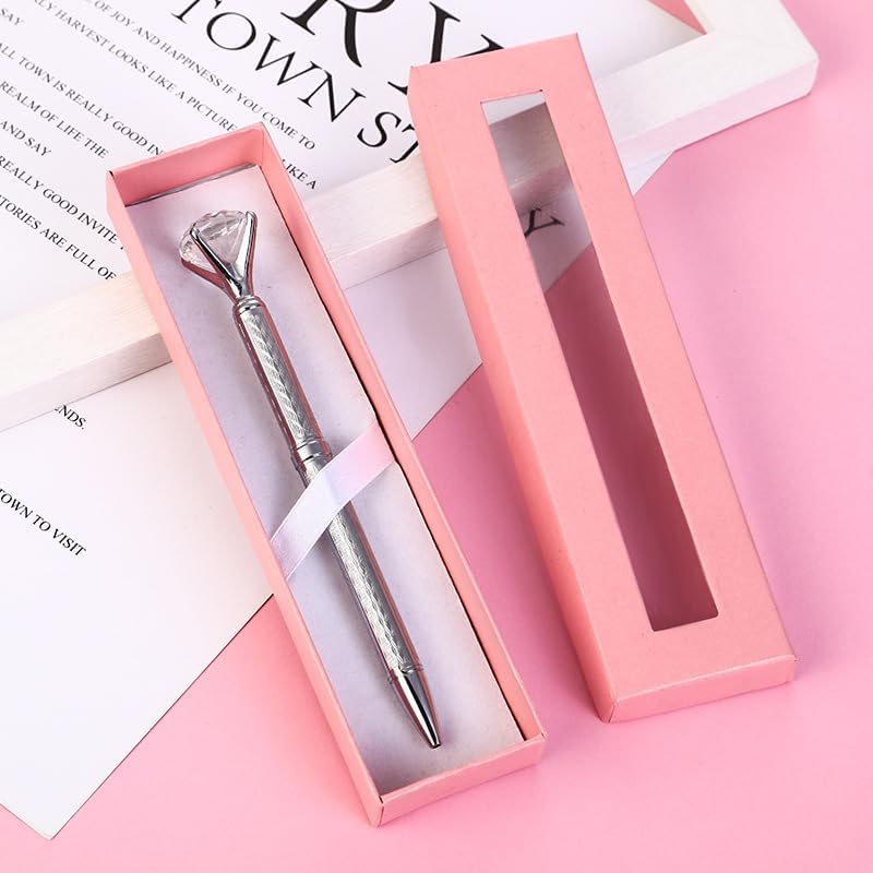 10 Pcs Empty pen gift box with Clear lid Single pen presentation Packaging Case Cardboard Jewelry Boxes with Cushion Suitable for Wedding Business Birthday Office Supplies Gift Packaging Pink