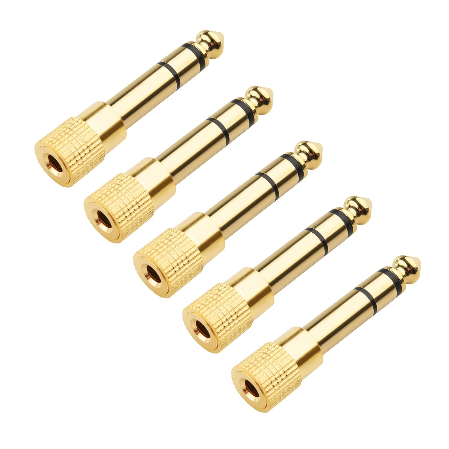 5-Pack 1/4 to 1/8 Headphone Adapter, 6.35mm to 3.5mm Adapter Male to Female, Gold Plated Stereo Headphone 3.5mm to 1/4 Converter