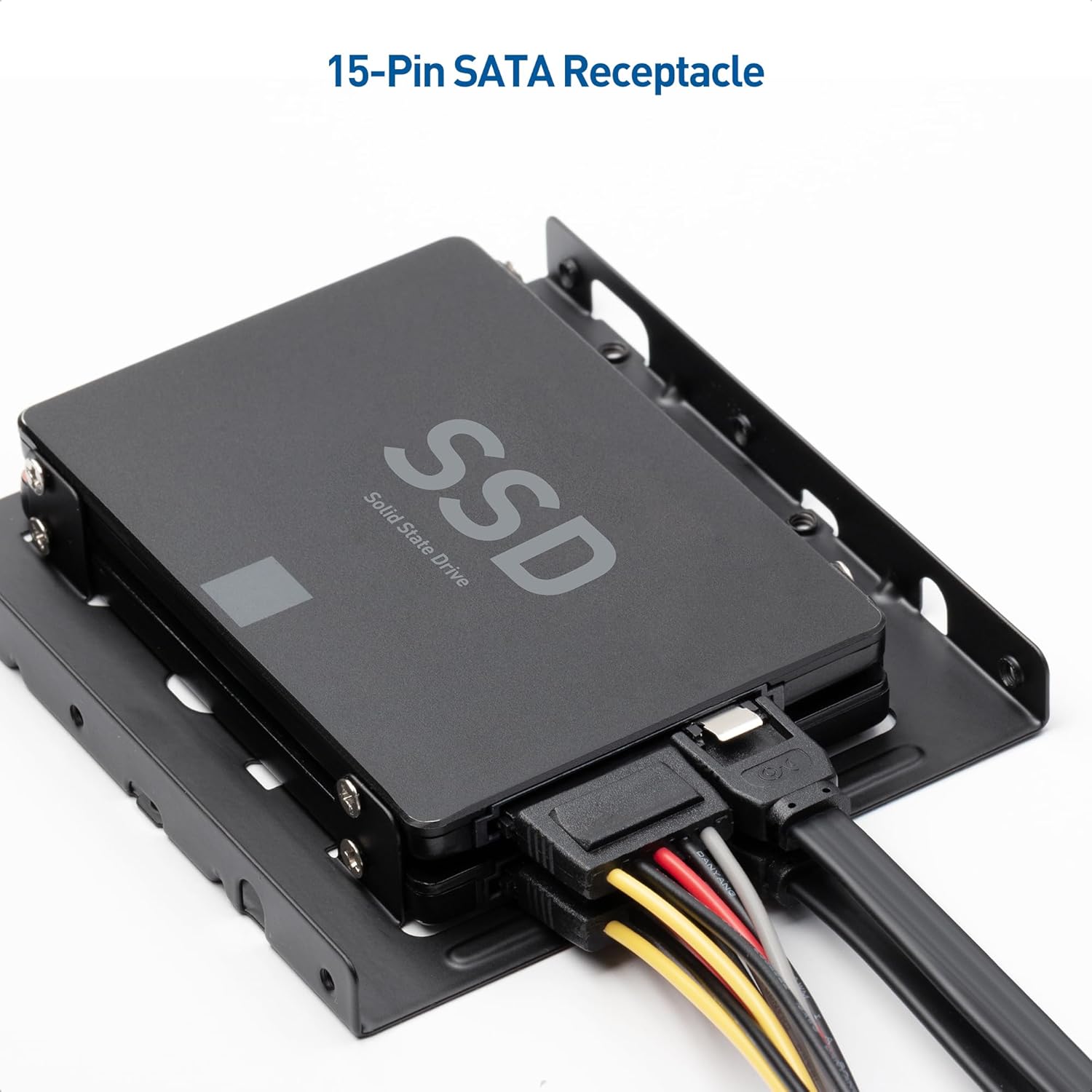 3-Pack 15 Pin SATA Power Splitter Cable - 8 Inches, SATA Power Y-Splitter Cable