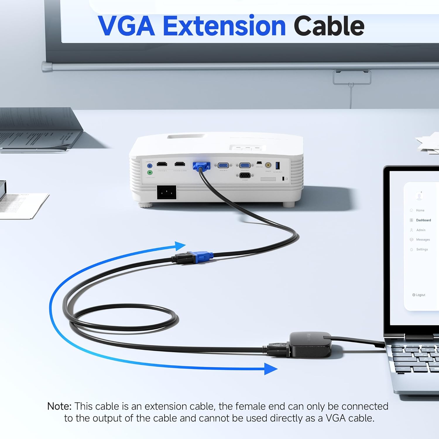 VGA Extension Cable VGA Cable Male to Female - 6 Feet, Not Dual Male Cord, Not for DB9/Serial Use