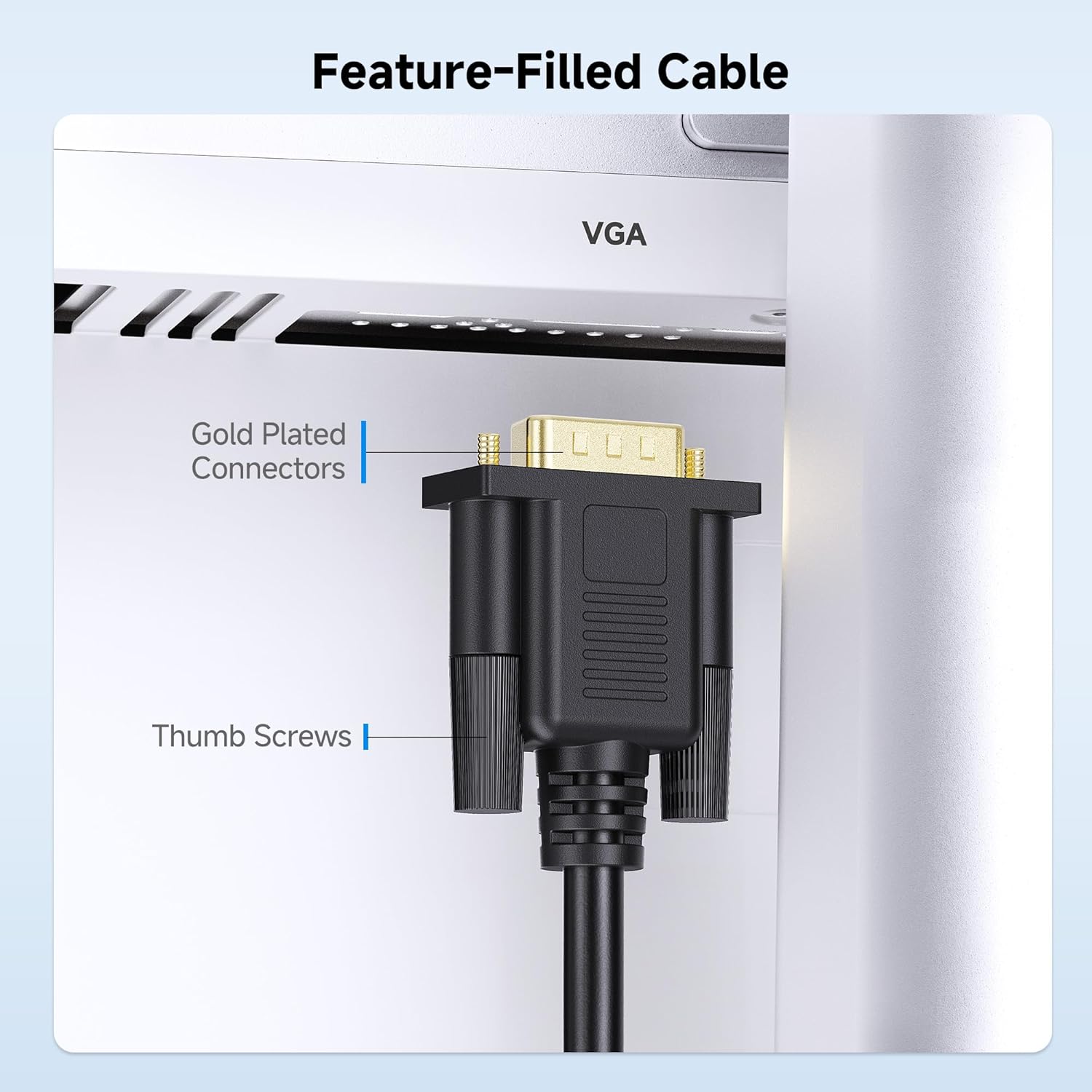 VGA Extension Cable VGA Cable Male to Female - 6 Feet, Not Dual Male Cord, Not for DB9/Serial Use