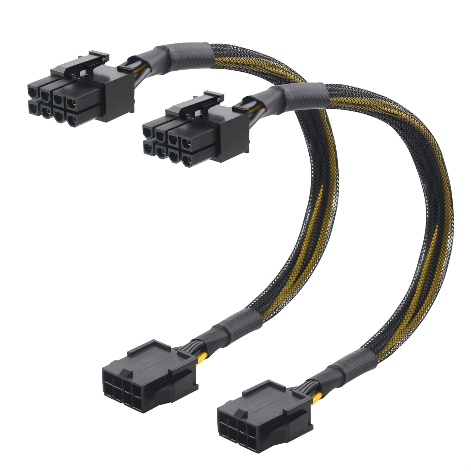 2-Pack 8 Pin PCIe Extension Cable - 10 Inches Male to Female, NOT for Direct PSU Use , 8 Pin GPU Power Extension Cable Not 6+2Pin