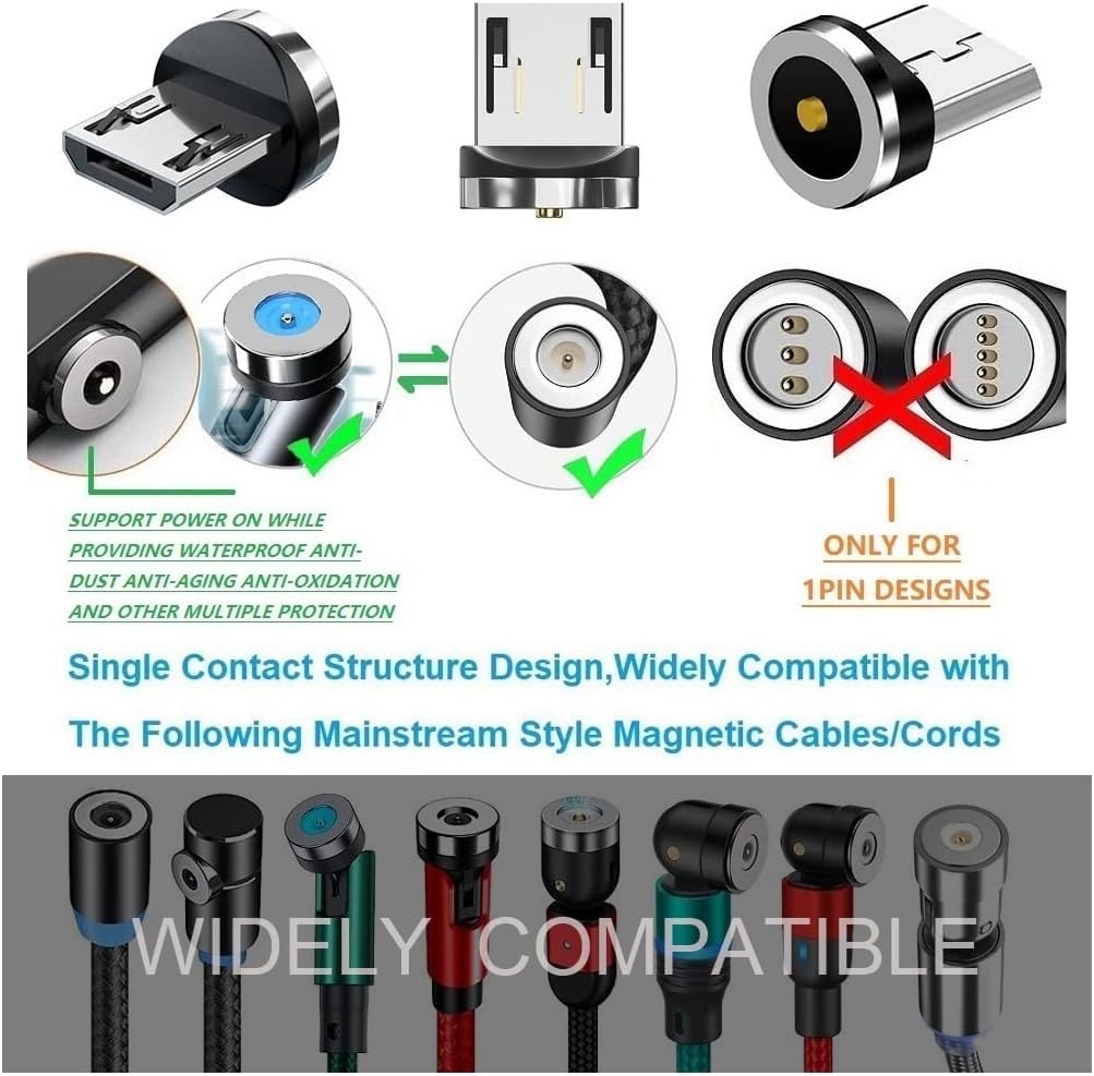 Magnetic Charging Series Micro Tips 10pcs,Just Micro USB Tips Without USB Cable Cords,Compatible for MicroAndriod SmartSeries.