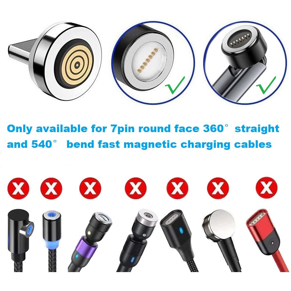 Magnetic Charging Tips 7pin Series lPhone Tips 6pack,Just 3.0A&7Pin Fast Magnetic Connector Tips Adapter Head Compatibility for iProduct Without Data USB Cables