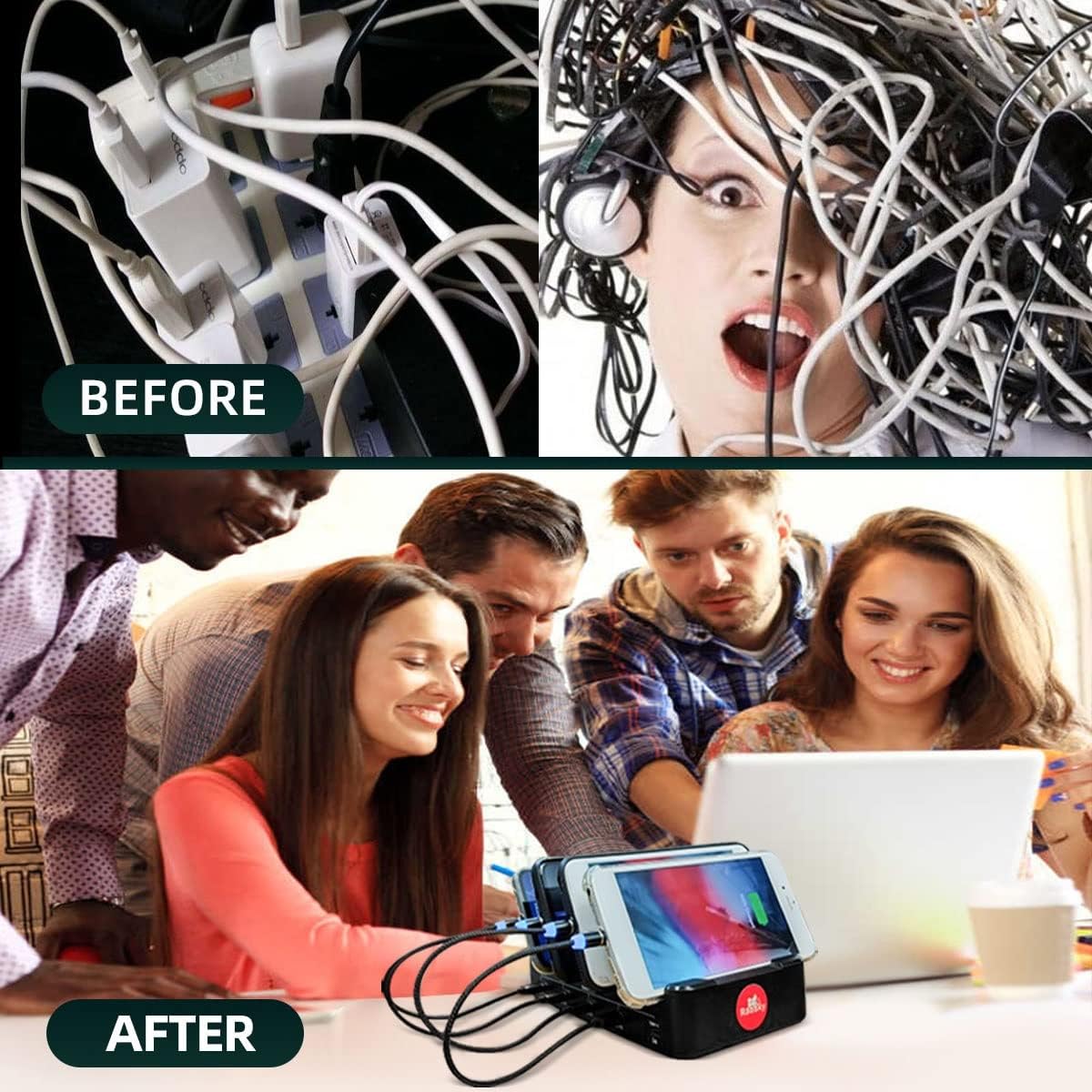 Magnetic Charging Cable 6pcs,Just 360°Rotate Magnetic Cables Without Magnetic Charging Tips, 3.3ft/1m,2.4 A Max 3in1 Nylon Braid Cord 3.3ft/Black , 6PC/3.3ft/Black