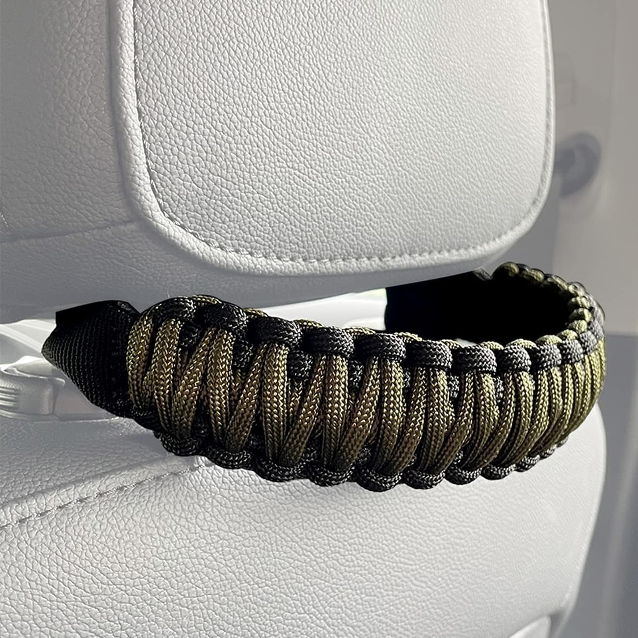Headrest Grab Handles Universal Grip Handles,Passenger Support Handles for Jeep Wrangler,Ford Bronco,Toyota,Tacoma,Trucks,SUV,Cars,2Pack Black&Olive