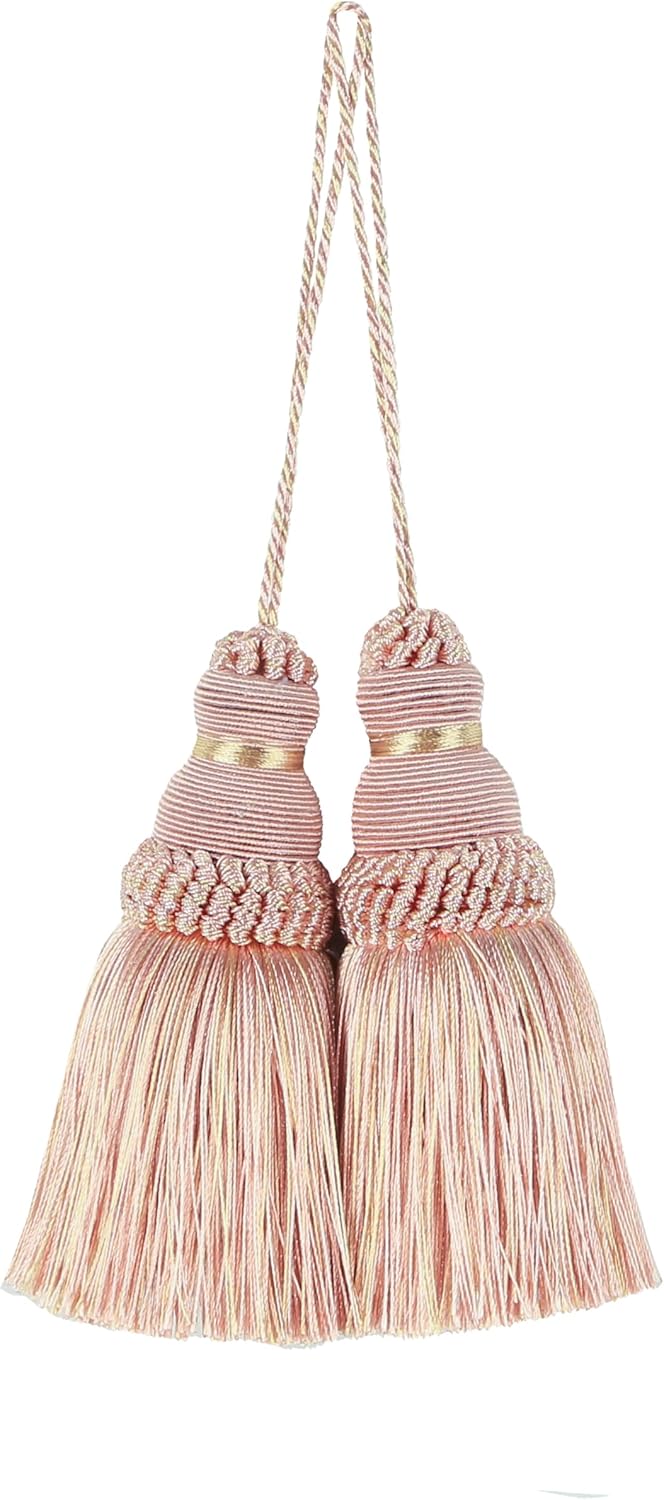 Tassel Key Tassel with Loops Handmade Craft Charms DIY Accessories Elegant Soft Making Curtain Home Decoration Mix Pink, 2 pcs