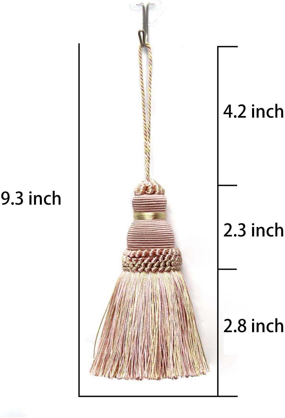 Tassel Key Tassel with Loops Handmade Craft Charms DIY Accessories Elegant Soft Making Curtain Home Decoration Mix Pink, 2 pcs