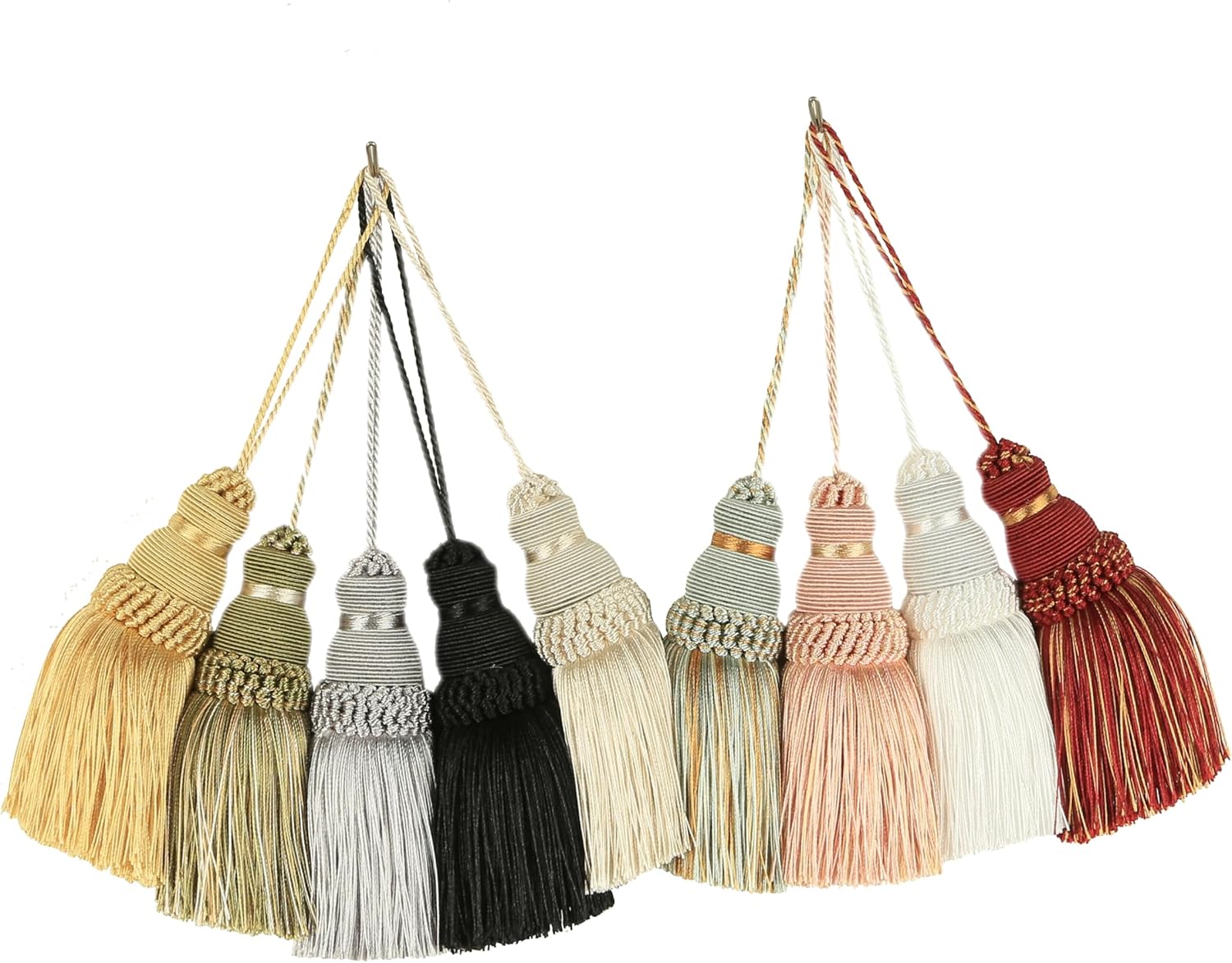 Tassel Key Tassel with Loops Handmade Craft Charms DIY Accessories Elegant Soft Making Curtain Home Decoration Mix Pink, 2 pcs