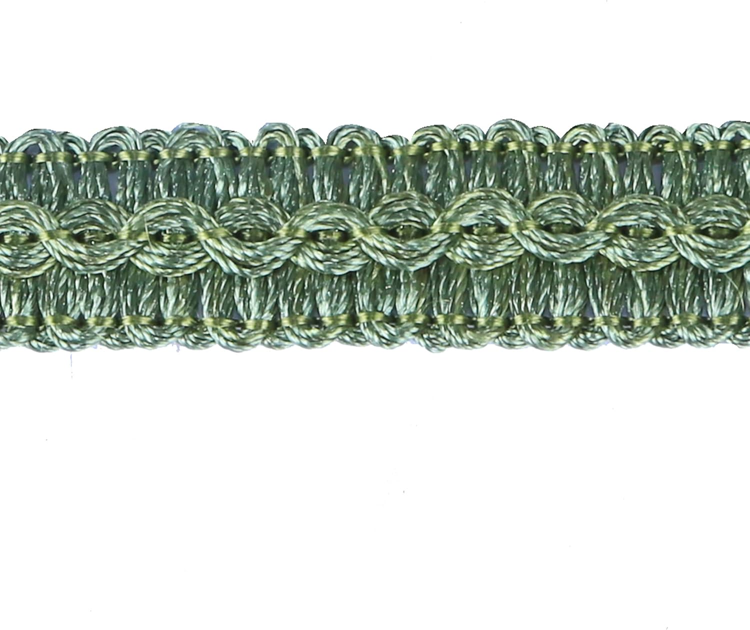 Gimp Braid Trim Cord 1.6 cm/0.63 inch Wide, 10 Yard Handmade Polyester Basic Trim, Fabric Trim for Upholstery, Sewing, Curtains, DIY Costumes, Slipcover, Home Deco Green, 10 Yard