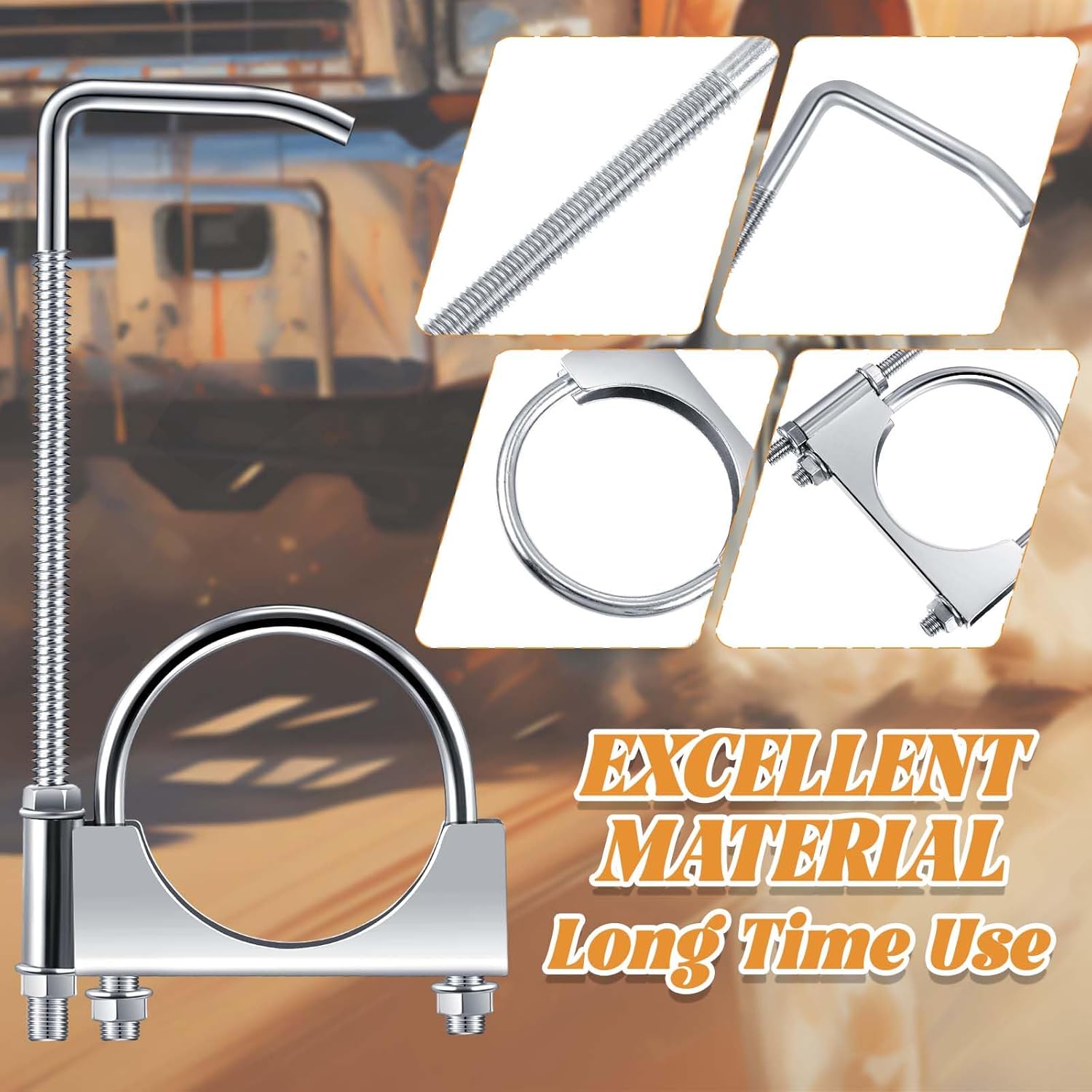 1 Pcs 2.5 Inch Universal Exhaust Clamp with Hanger, Made of Heavy-duty Clamp with Rear Muffler Hanger Exhaust Pipe for Cars, Trucks Pipes
