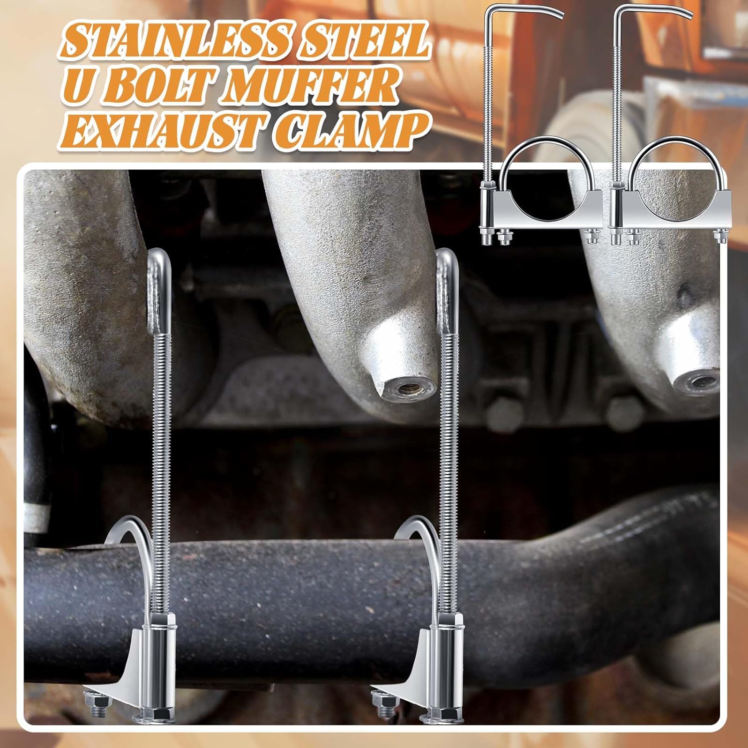 1 Pcs 2.5 Inch Universal Exhaust Clamp with Hanger, Made of Heavy-duty Clamp with Rear Muffler Hanger Exhaust Pipe for Cars, Trucks Pipes