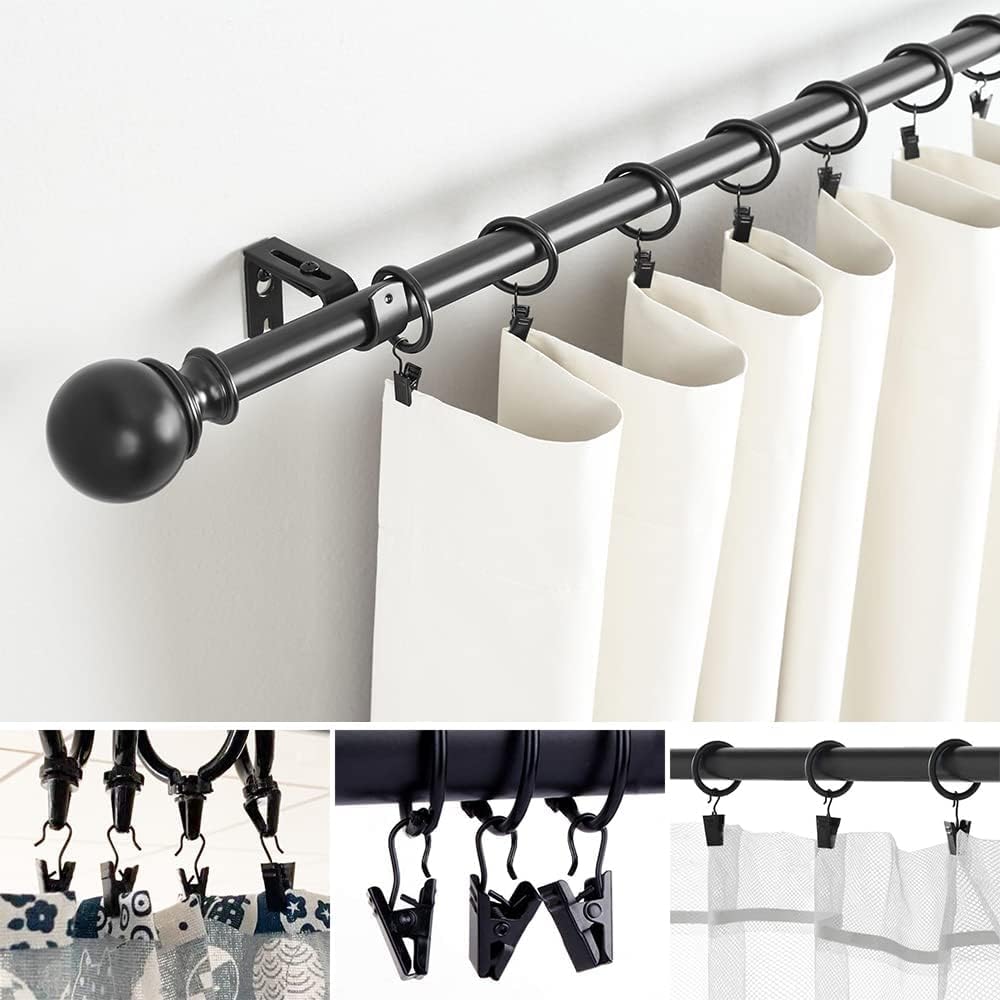 Curtain Clips, 100 Pack Metal Clips for Party Decor Hanging Photo Camping Tents Arts Crafts Display, Black