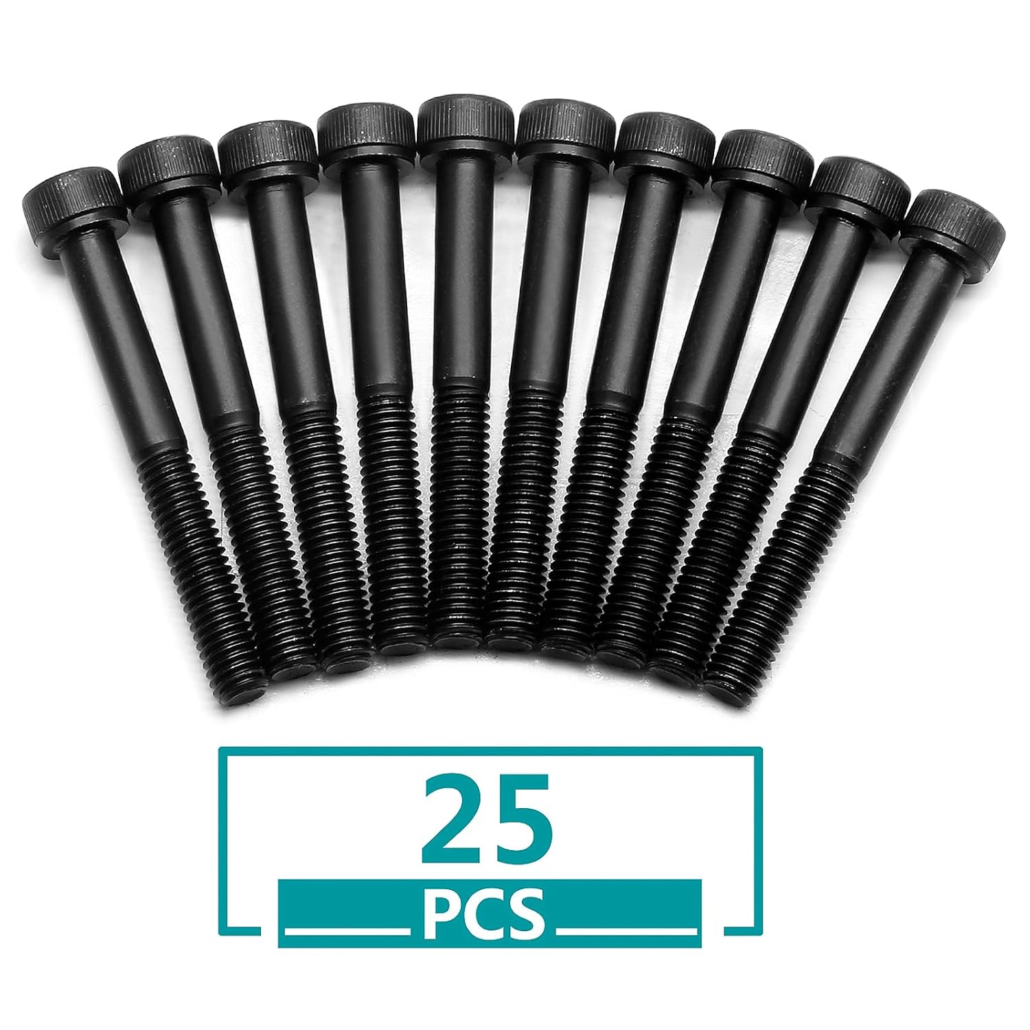 25pcs M6-1.0 x 50mm Socket Head Cap Screws Bolts, Grade 12.9 Alloy Steel Machine Thread Bolt, Black Oxide Screw