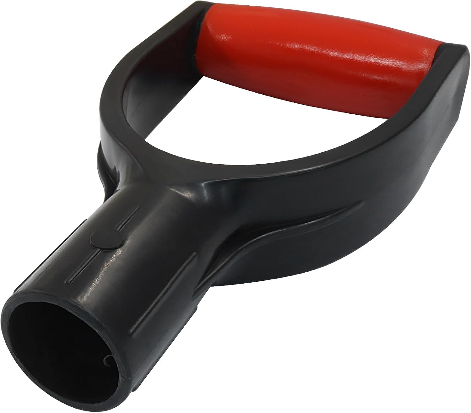 D Grip Snow Shovel Handle, 32mm Inner Diameter Plastic Handle Snow Scoop Garden Accessory, Ergonomic Tool for Digging/Raking Red, 1 Pack