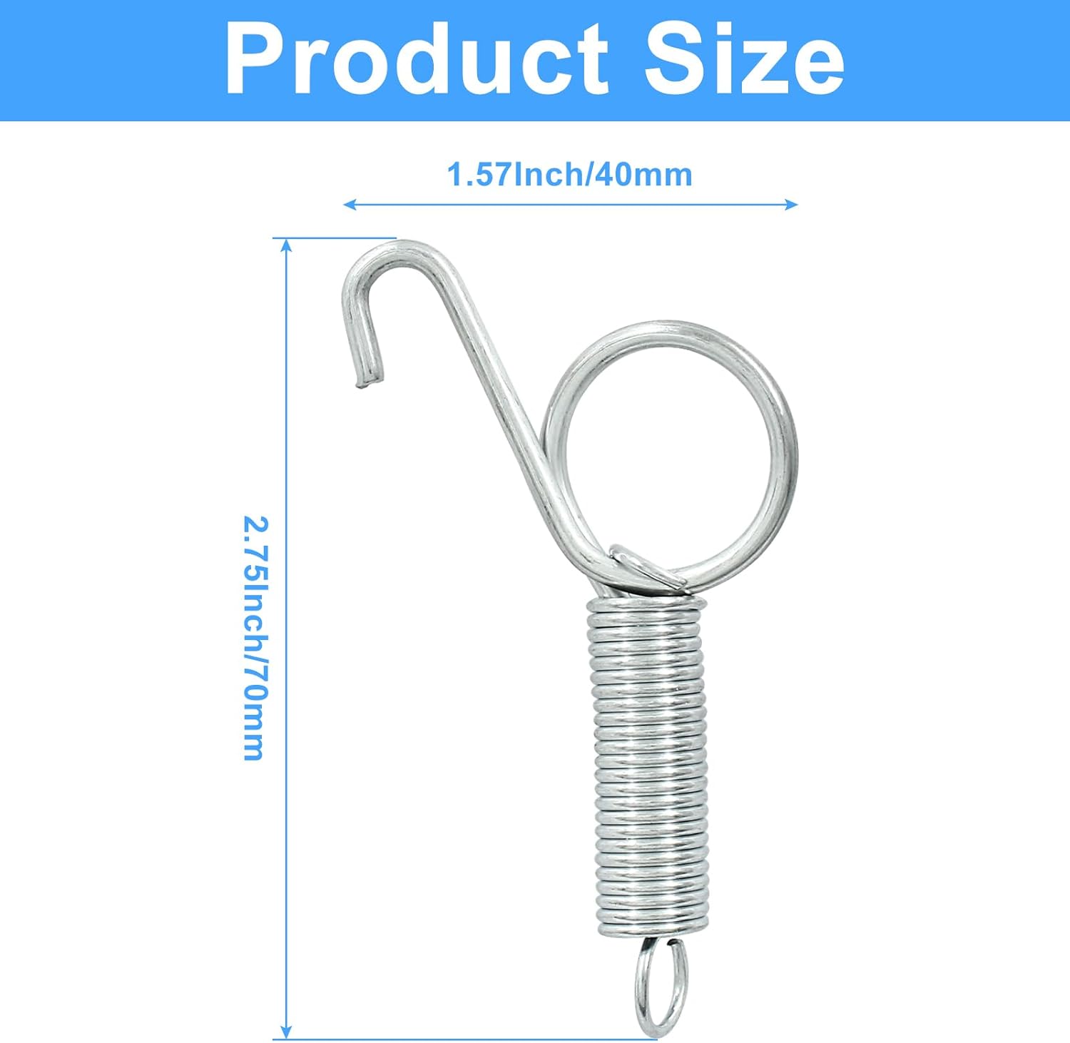 20Pcs Spring Latch Hook Pet Door Latch Spring Cage Latch Cage Lock Metal Finger Spring Door Hook for Fixing Rabbits Birds Dogs Cats Squirrels Small Animals