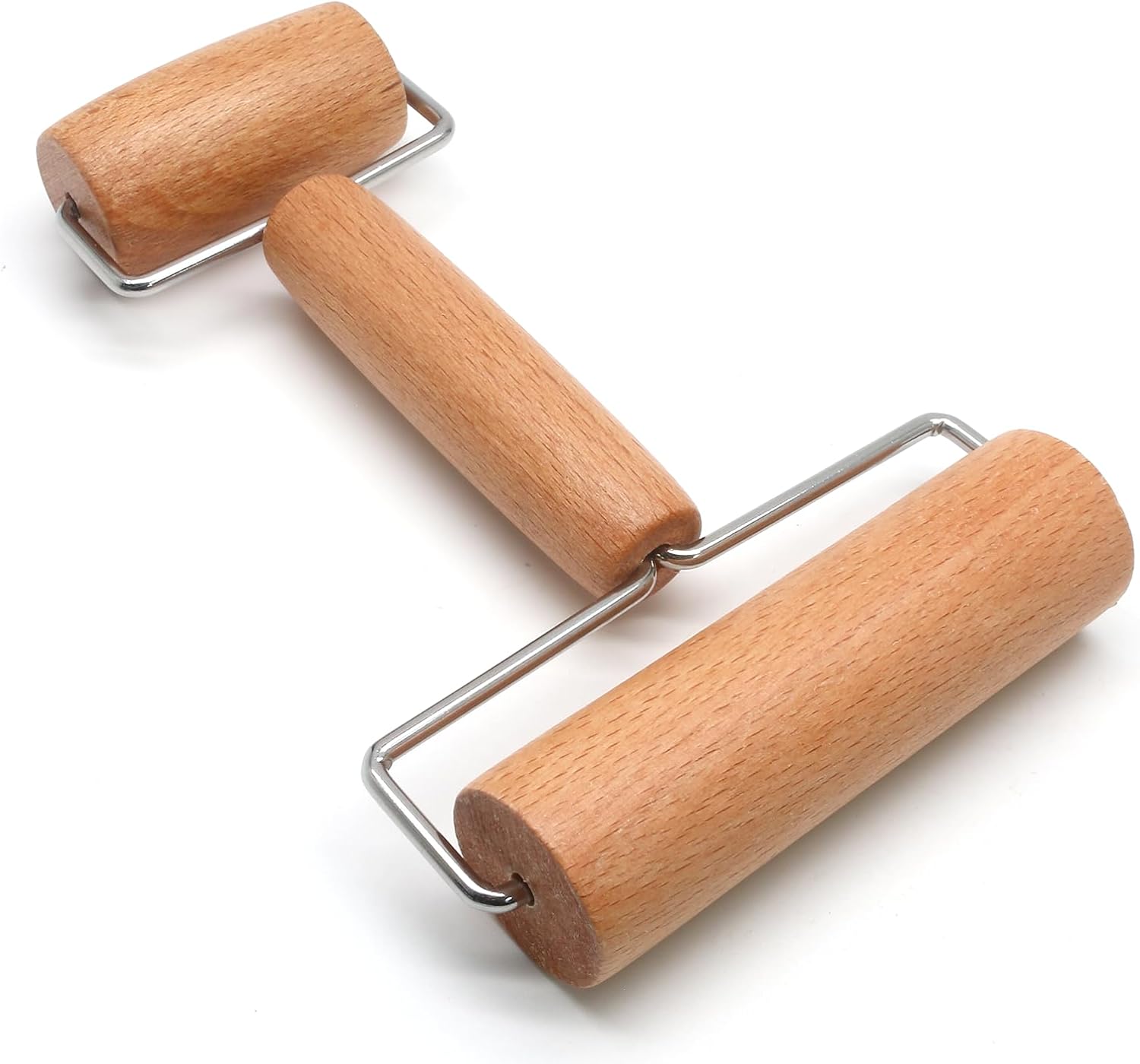 Wooden Rolling Pin, Ergonomic Non-Stick Pizza Baker Dough Pastry Roller for Kitchen Home Cooking Baking H Square Type