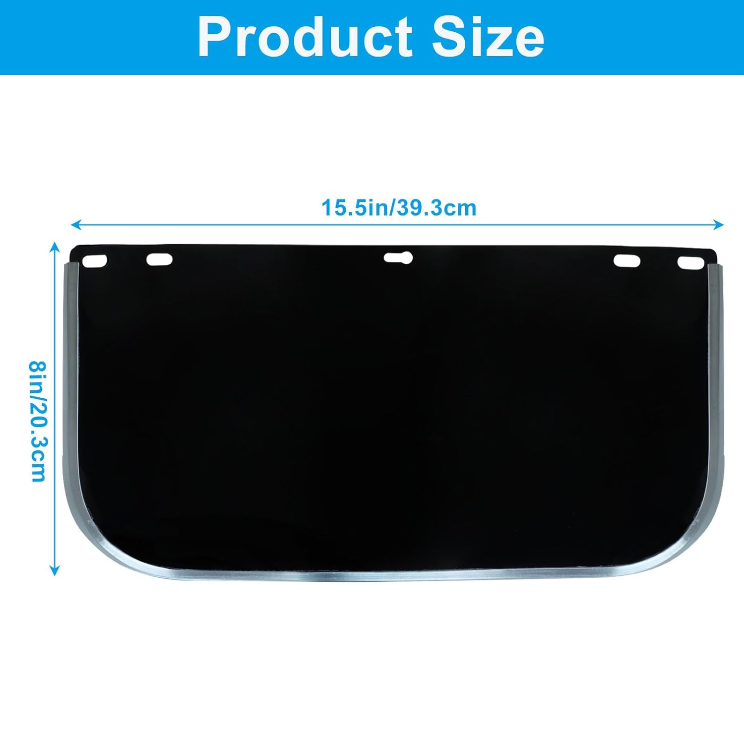 1 Pack Face Shield Replacement Lens, 15.5" x 8" Polycarbonate Protective Safety Visor Replacement, Impact-resistant Face Shield for Welding/Grinding/DIY/Cosplay Helmet Black
