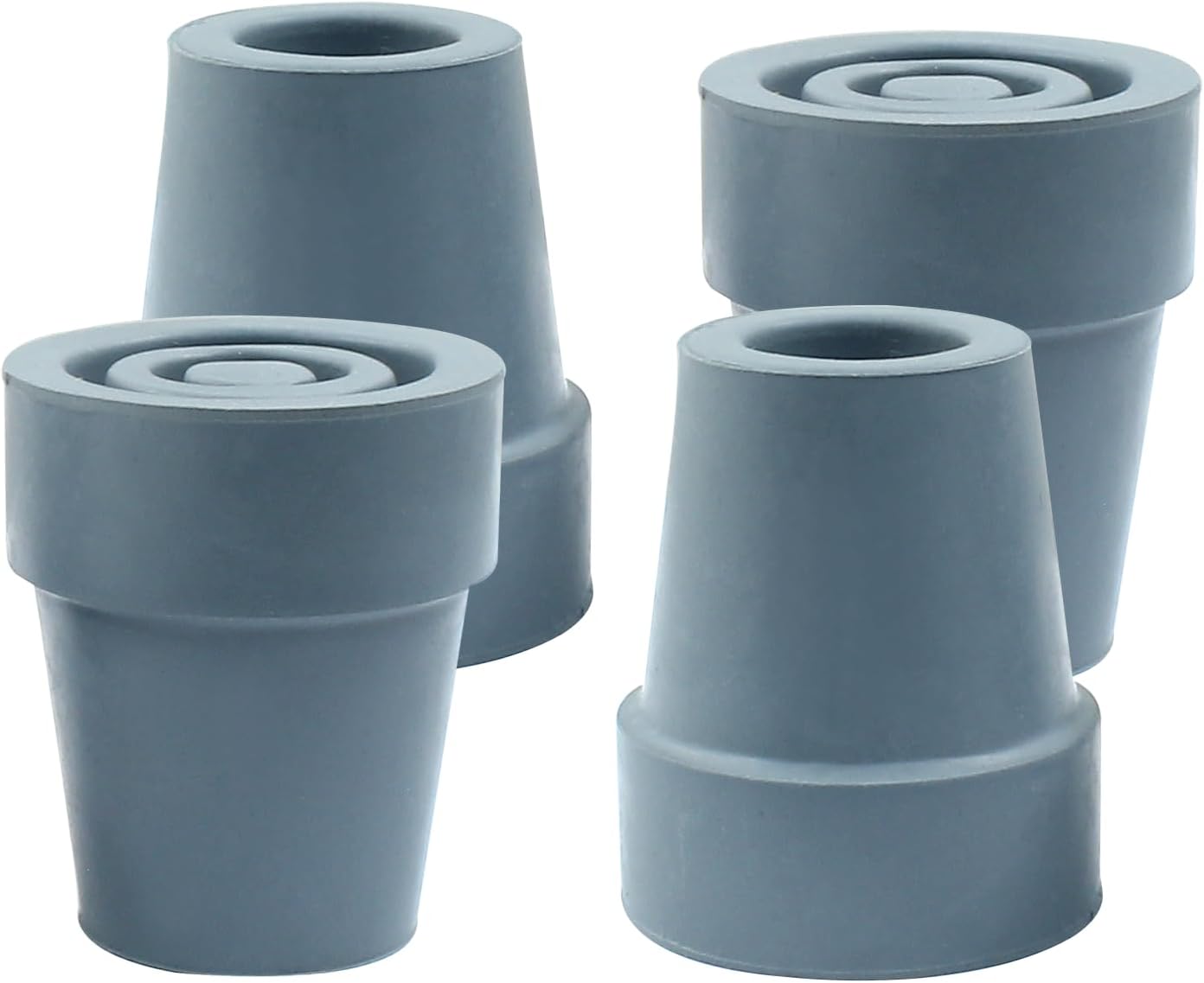 4pcs 19mm Rubber Cane Tips, 3/4 Inch Diameter Anti Slip Crutch Tips, Universal Replacement Tips for Cane, Crutch, Walker Grey