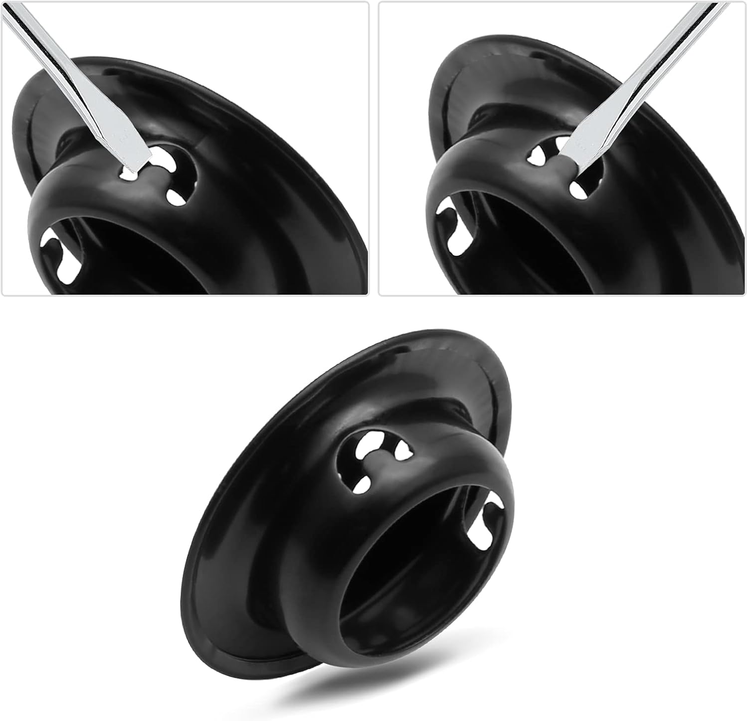 10pcs Black Circular Soffit Air Vents, 3/4" / 19mm Round Mesh Hole Stainless Steel Louver Vent for Wardrobe Shoe Cabinet