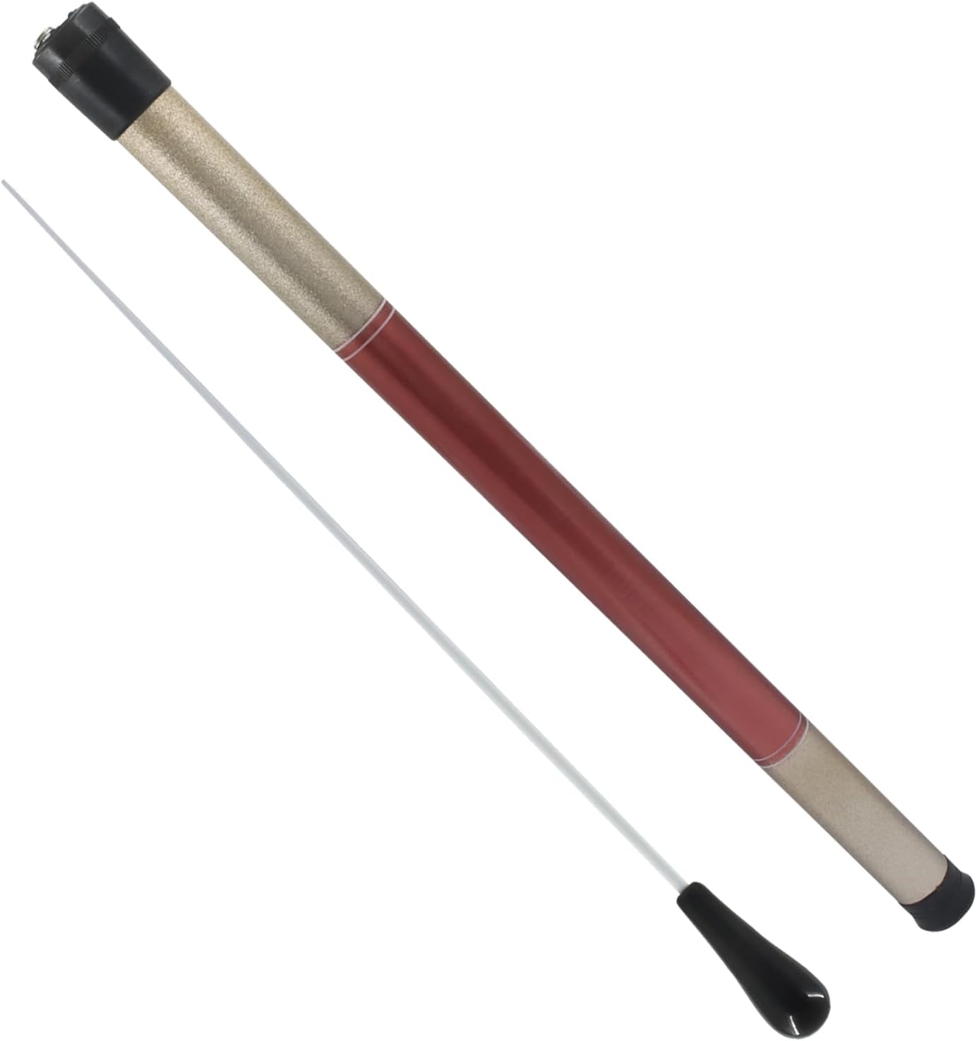 Music Conducting Baton, Imitation Agate Handle Baton Lightweight Conductor Baton with Tube Case for Concert Black Handle, 1 Pack