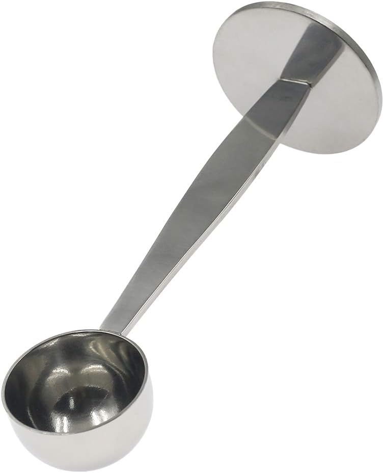 2-in-1 Coffee Scoop Stainless Steel Measuring and Tamping Coffee Spoon 15ml -1pc