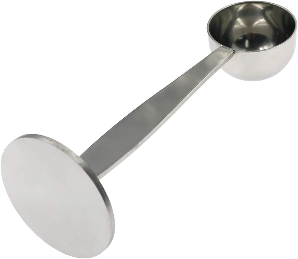2-in-1 Coffee Scoop Stainless Steel Measuring and Tamping Coffee Spoon 15ml -1pc