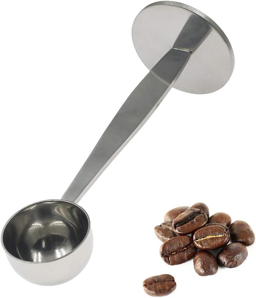 2-in-1 Coffee Scoop Stainless Steel Measuring and Tamping Coffee Spoon 15ml -1pc