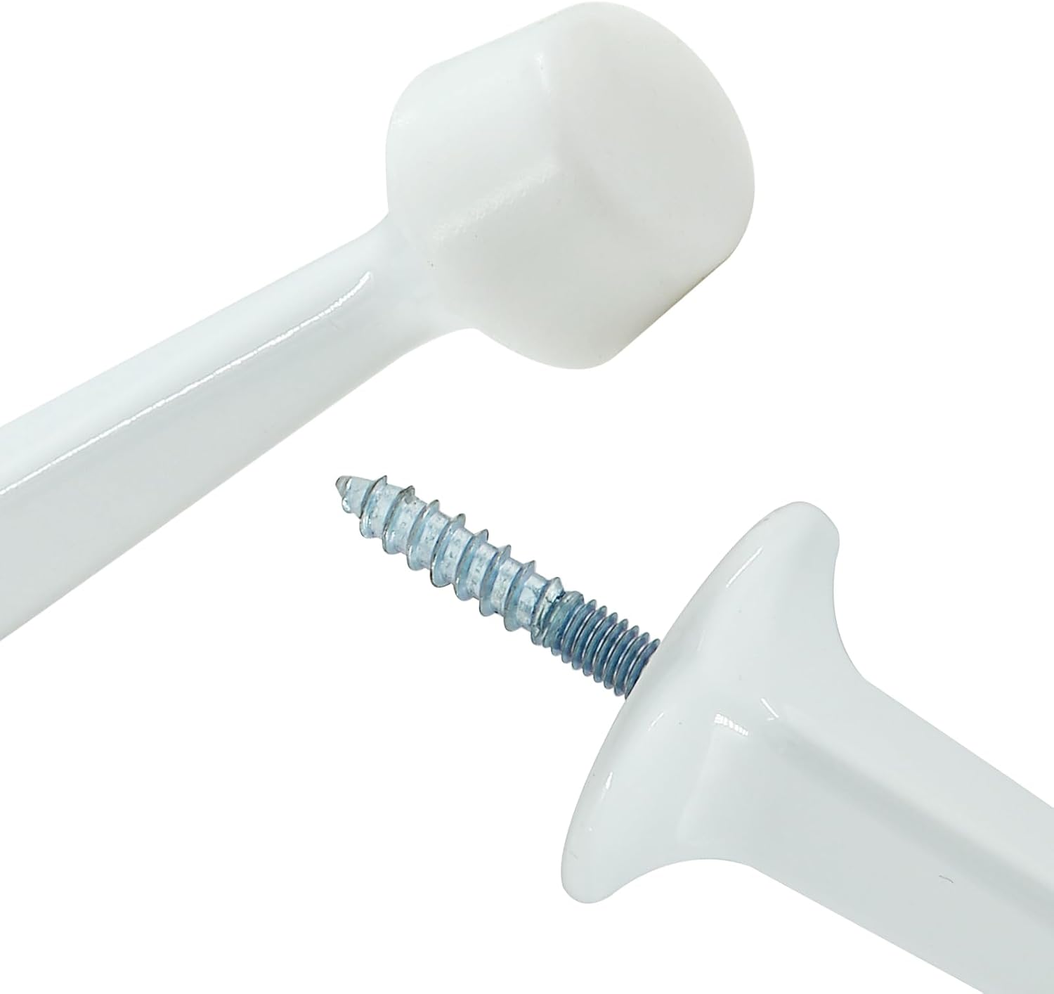 5 Pack Solid Rigid Door Stops Heavy Duty Door Stops 3" Door Stoppers with Rubber Tip for Wall & Door Protection, White